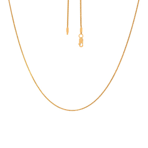 22k Yellow Gold Wheat Spiga Chain measuring 1mm width x 20 inch length