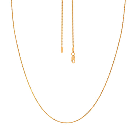 18'' Wheat Spiga Yellow Gold Chain 1.5MM