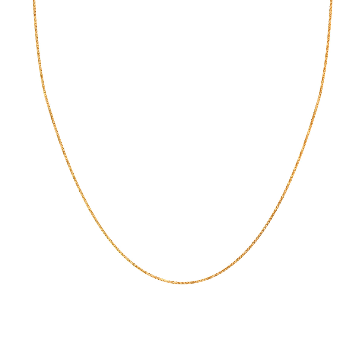 20'' Yellow Gold Wheat Spiga Chain 1.17MM Width