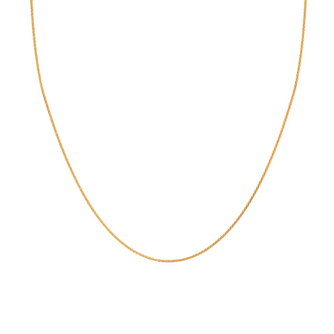 20'' Yellow Gold Wheat Spiga Chain 1.17MM Width