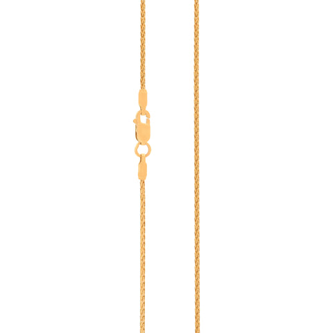20'' Yellow Gold Wheat Spiga Chain 1.17MM Width