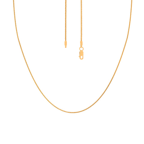 20'' Yellow Gold Wheat Spiga Chain 1.17MM Width