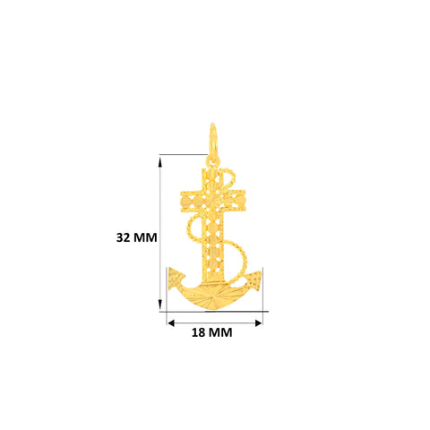 22K Yellow Gold Cross Pendant with gold weight of 2.8g