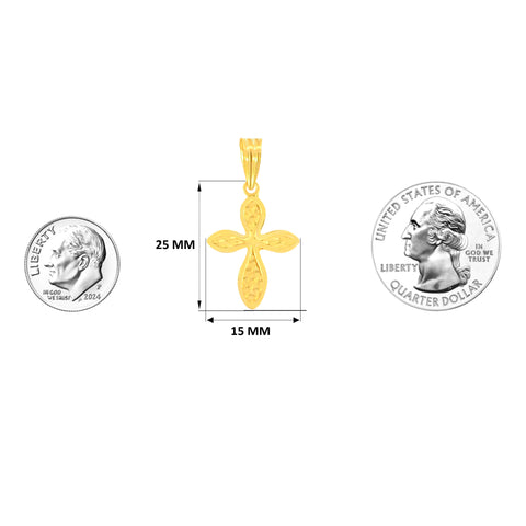 22K Yellow Gold Cross Pendant with gold weight of 1.67g