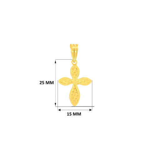 22K Yellow Gold Cross Pendant with gold weight of 1.67g