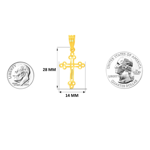 22K Yellow Gold Religious Cross Medium Pendant with gold weight of 0.96g