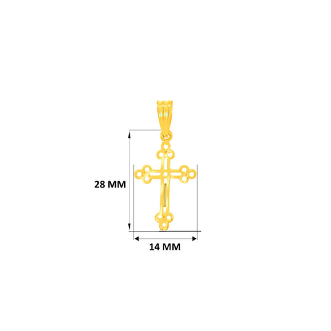 22K Yellow Gold Religious Cross Medium Pendant with gold weight of 0.96g