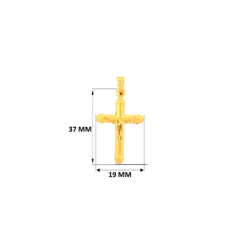 22K Yellow Gold Religious Cross Large Pendant with gold weight of 2.31g