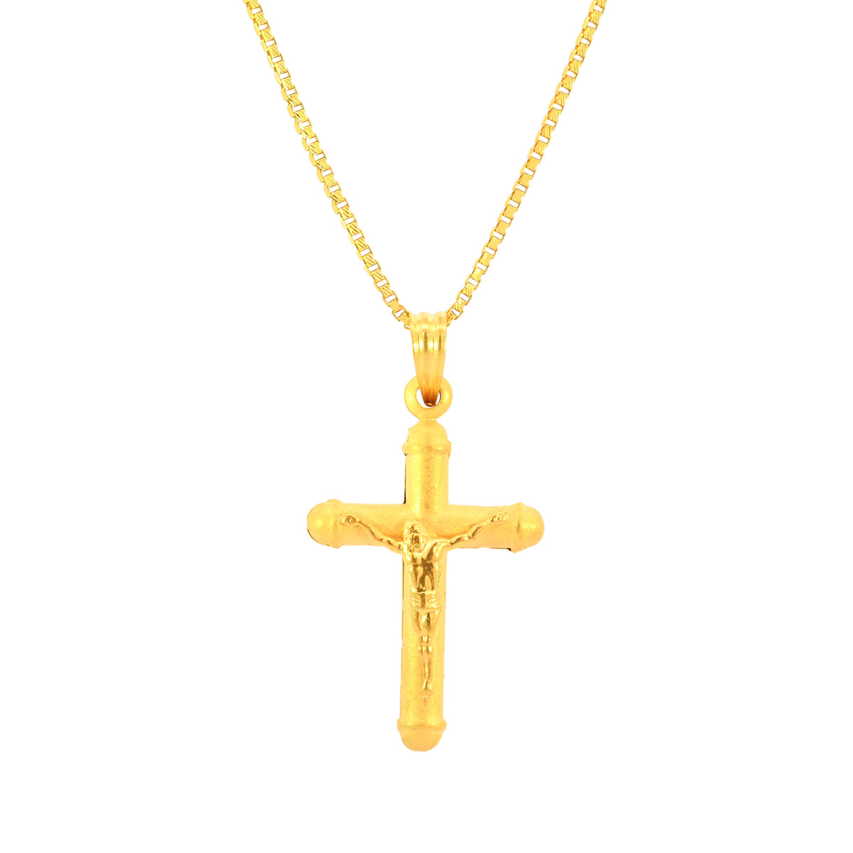 22K Yellow Gold Religious Cross Large Pendant with gold weight of 2.31g