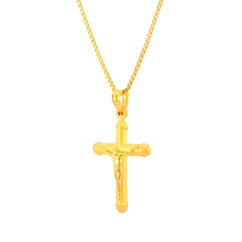 22K Yellow Gold Religious Cross Large Pendant with gold weight of 2.31g