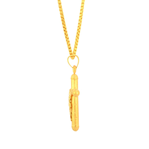 22K Yellow Gold Religious Cross Large Pendant with gold weight of 2.31g