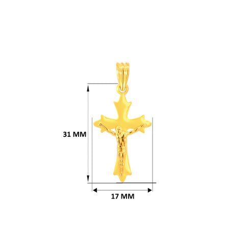 22K Yellow Gold Cross Pendant with gold weight of 1.68g