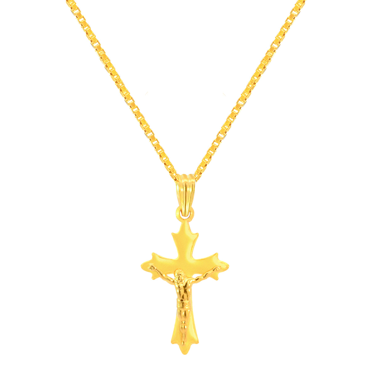 22K Yellow Gold Cross Pendant with gold weight of 1.68g