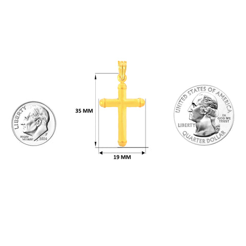 22K Yellow Gold Cross Pendant with gold weight of 2.07g