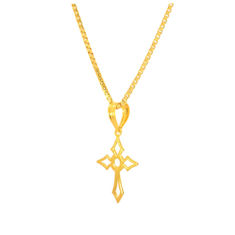22K Yellow Gold Cross Pendant with gold weight of 0.64g