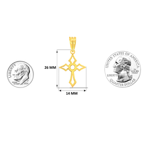 22K Yellow Gold Cross Pendant with gold weight of 0.64g