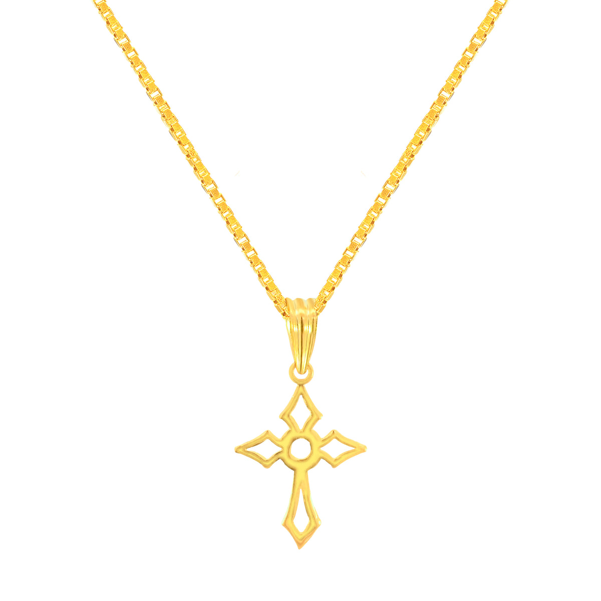 22K Yellow Gold Cross Pendant with gold weight of 0.64g