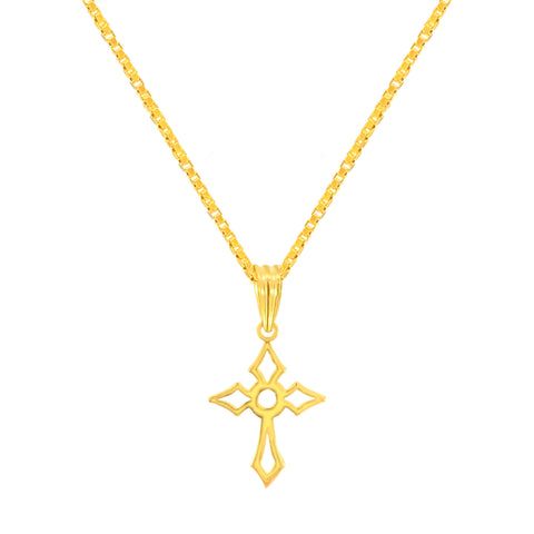 22K Yellow Gold Cross Pendant with gold weight of 0.64g