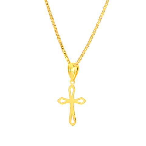 22K Yellow Gold Cross Pendant with gold weight of 0.66g