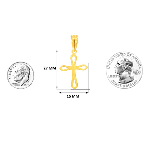 22K Yellow Gold Cross Pendant with gold weight of 0.66g