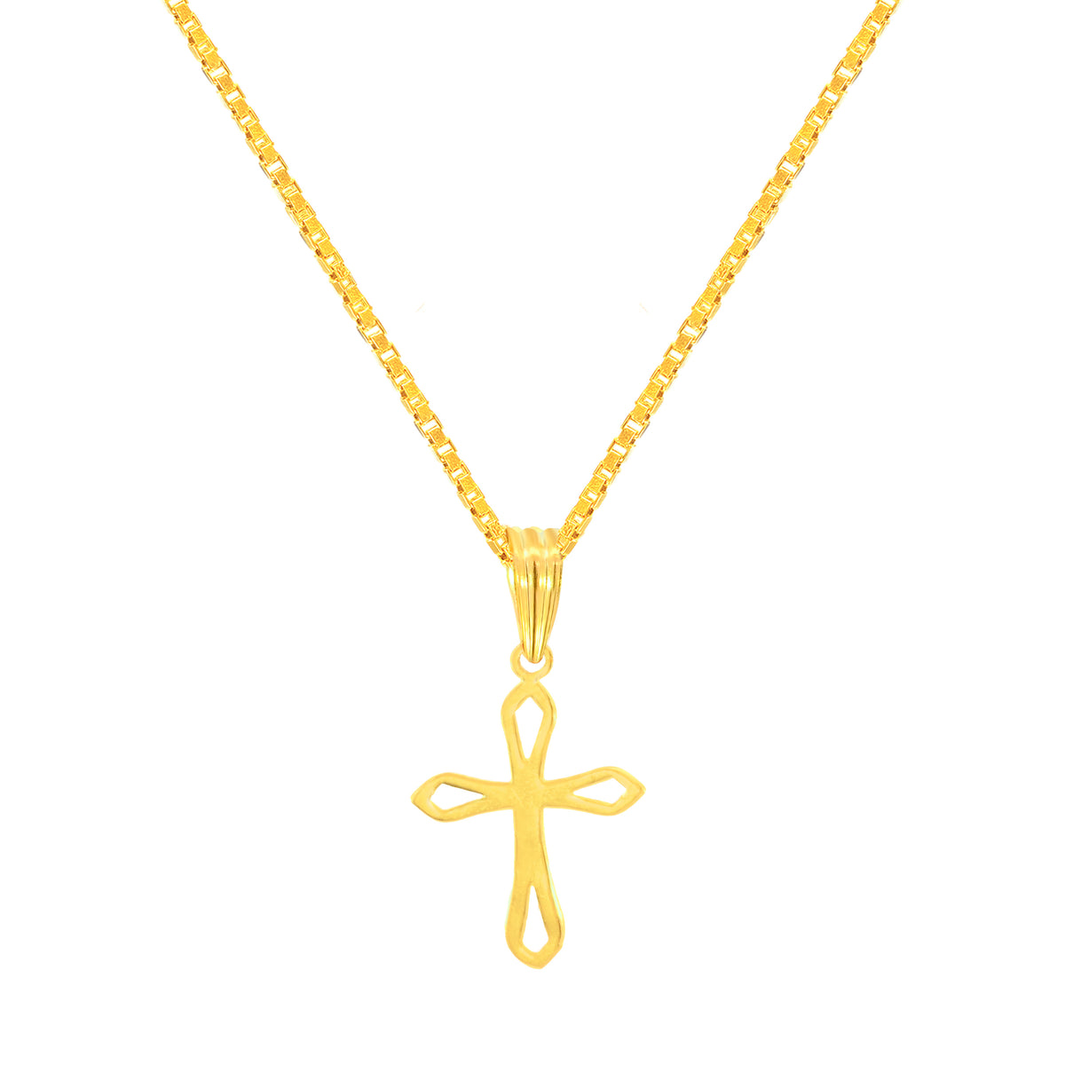 22K Yellow Gold Cross Pendant with gold weight of 0.66g