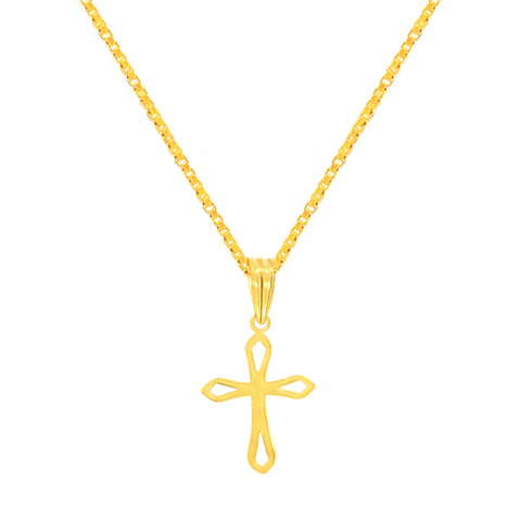 22K Yellow Gold Cross Pendant with gold weight of 0.66g