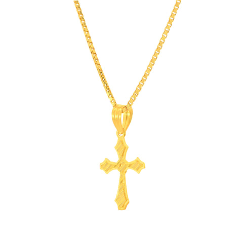 22K Yellow Gold Cross Pendant with gold weight of 1.22g