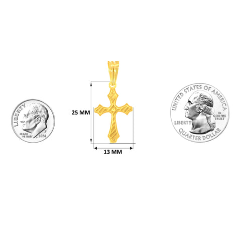 22K Yellow Gold Cross Pendant with gold weight of 1.22g