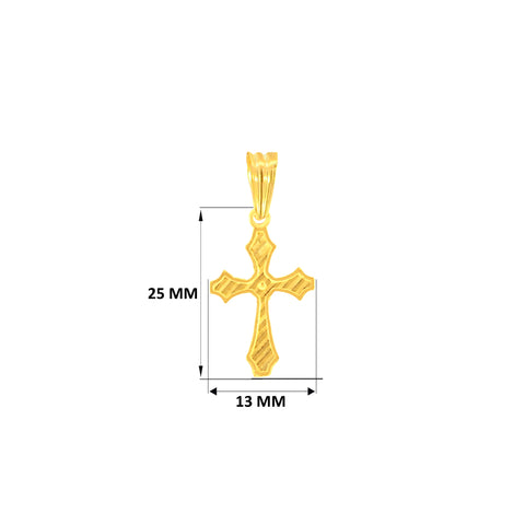 22K Yellow Gold Cross Pendant with gold weight of 1.22g