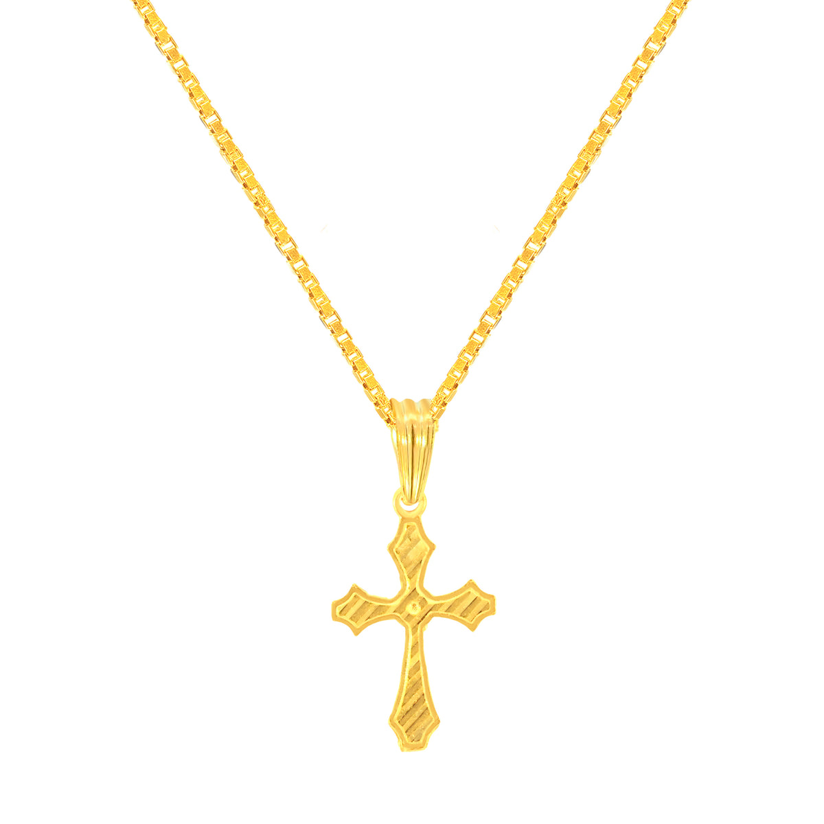 22K Yellow Gold Cross Pendant with gold weight of 1.22g