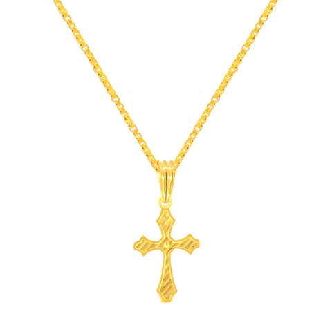 22K Yellow Gold Cross Pendant with gold weight of 1.22g