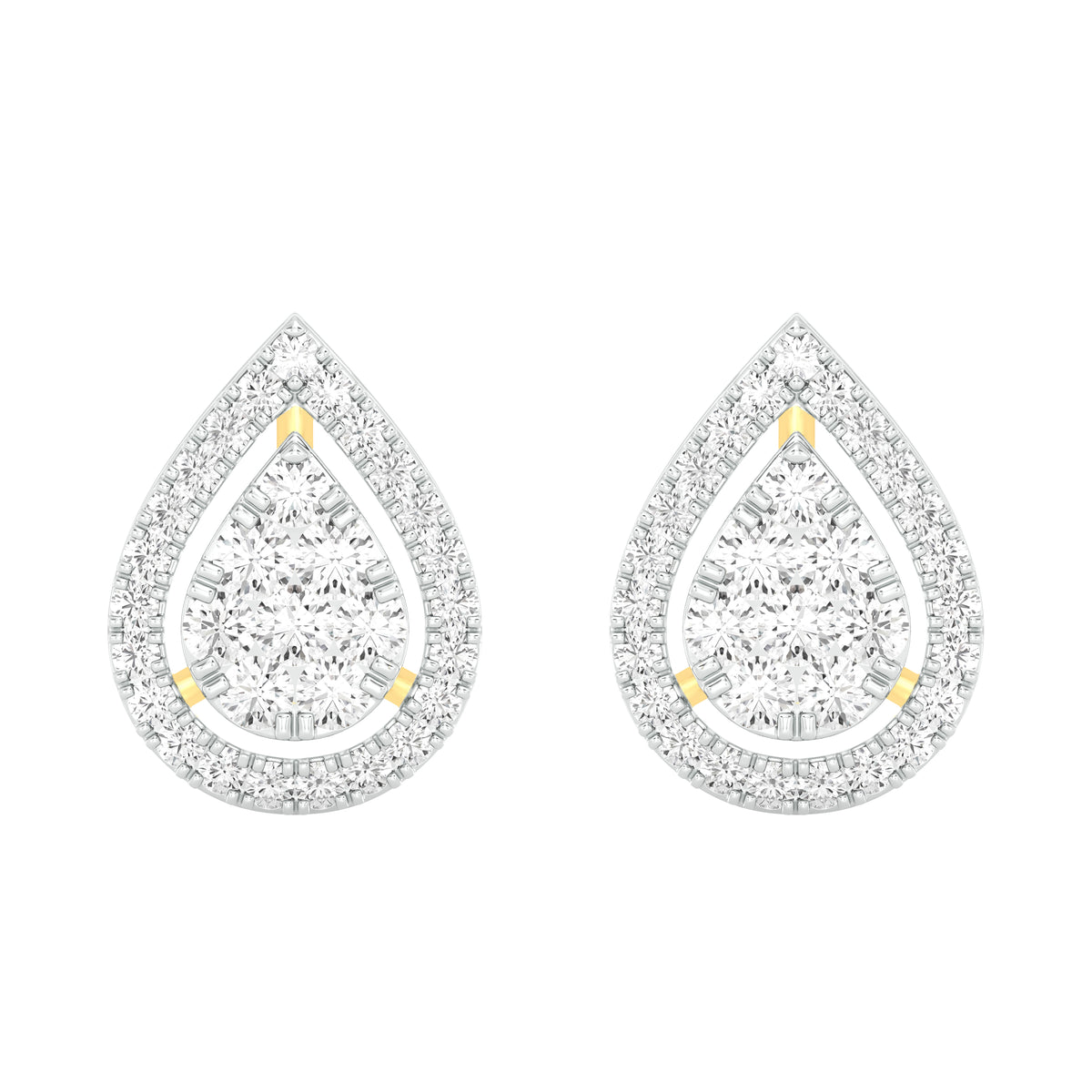18k Yellow Gold and Diamond Stud with gold weight of 3.54g