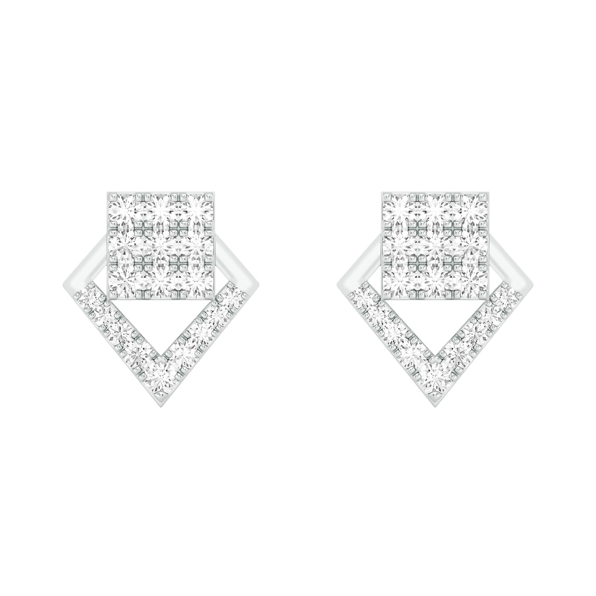 18k White Gold and Diamond Stud with gold weight of 2.63g