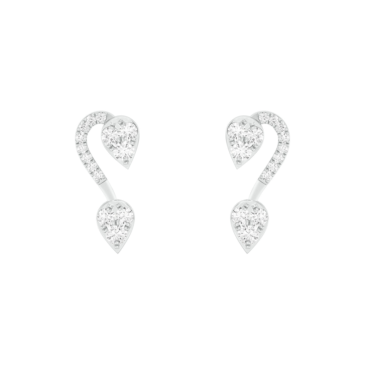 18k White Gold and Diamond Stud with gold weight of 2.17g