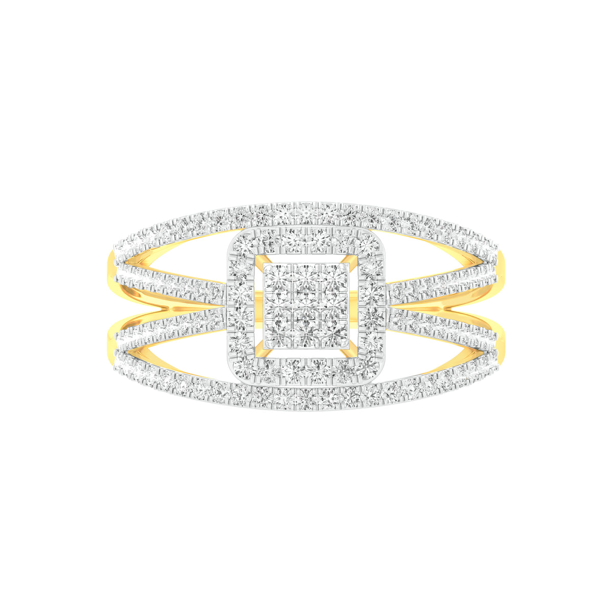 18k Yellow Gold and Diamond Fancy Ring in size 5 and total gold weight of 2.75g