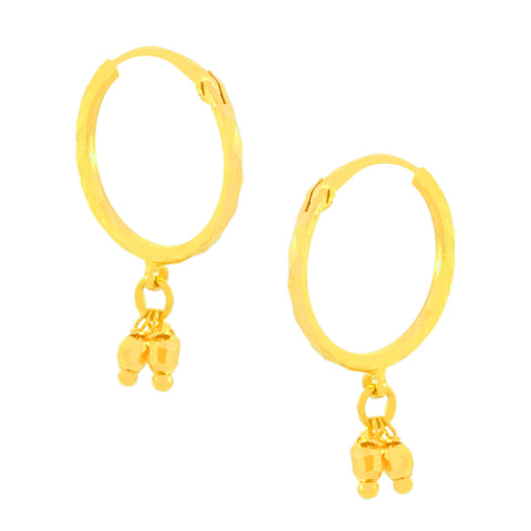 22k Yellow Gold Dangler Earrings with gold weight of 1.69g