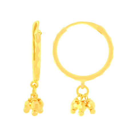 22k Yellow Gold Dangler Earrings with gold weight of 1.69g
