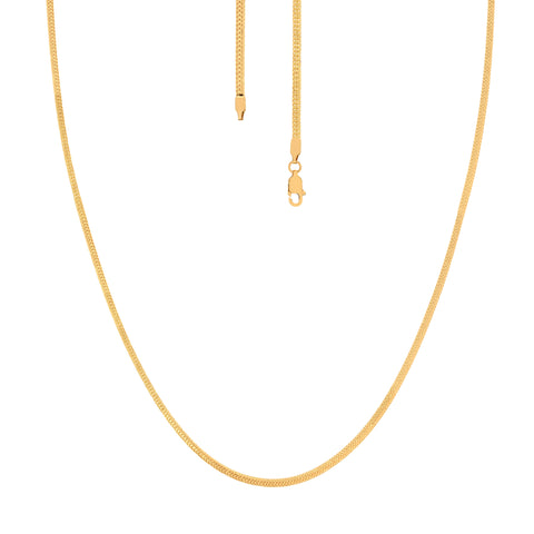 19''  Yellow Gold Flat Chain 0.8MM