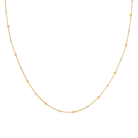 18'' Box Two Tone Gold Chain 0.8MM