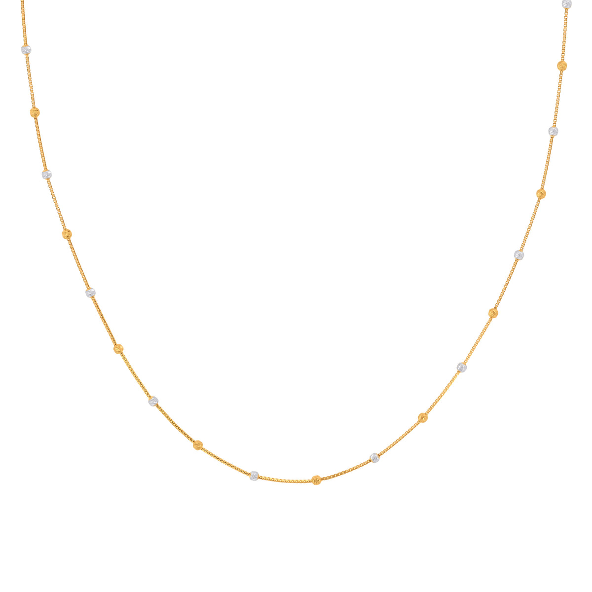 16'' Box Two Tone Gold Chain 0.8MM