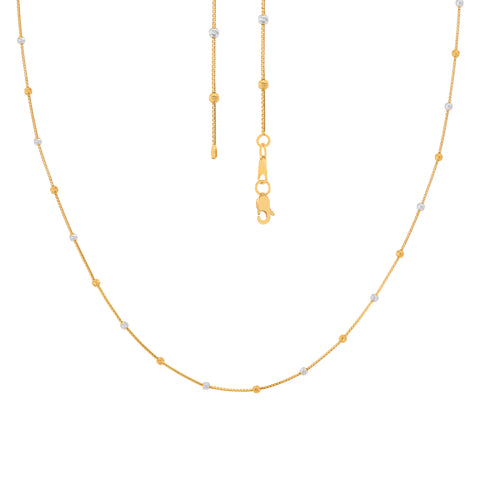 16'' Box Two Tone Gold Chain 0.8MM