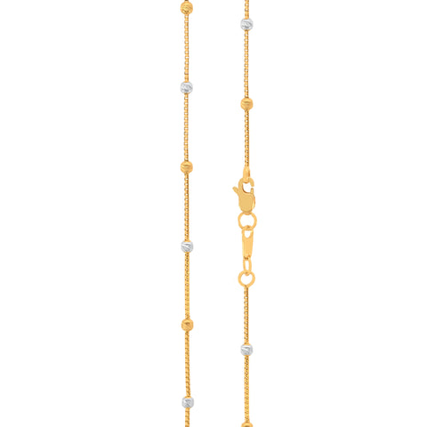 16'' Box Two Tone Gold Chain 0.8MM