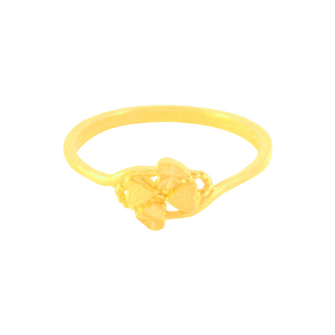 22k Yellow Gold Cocktail Fancy Heart Ring in size 7.7 and total gold weight of 2.08g