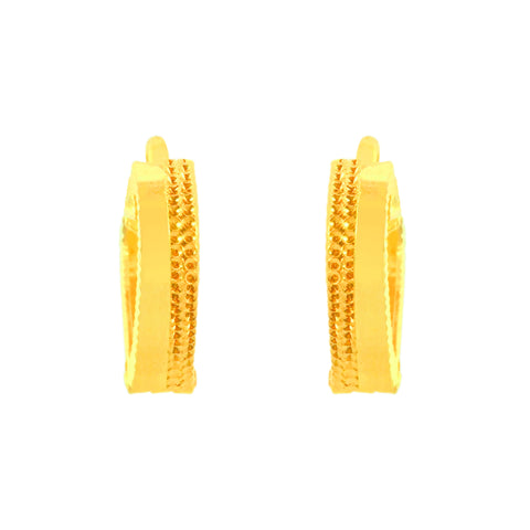22k Yellow Gold Hoop Earrings with gold weight of 3.54g