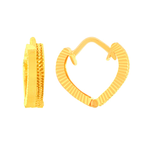 22k Yellow Gold Huggies Earrings with gold weight of 2.7g