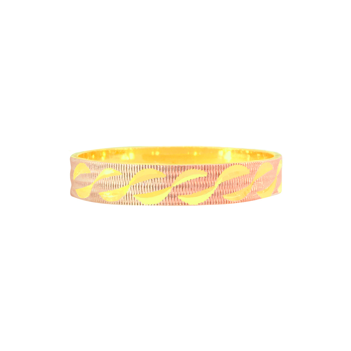 22k Two-Tone Gold Fancy Band Ring in size 8.2 and total gold weight of 2.64g