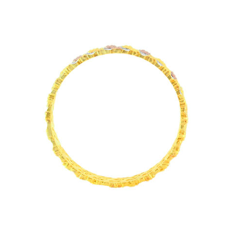 22k Three-Tone Gold Artistic Fancy band Ring in size 6.5 and total gold weight of 4.52g