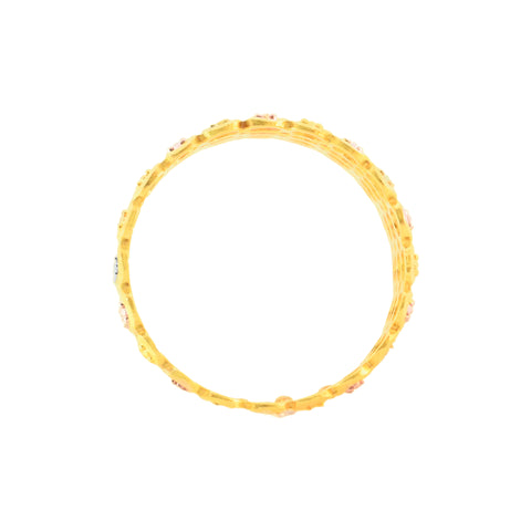 22k Three-Tone Gold Fancy Stunning Ring in size 8 and total gold weight of 4.84g