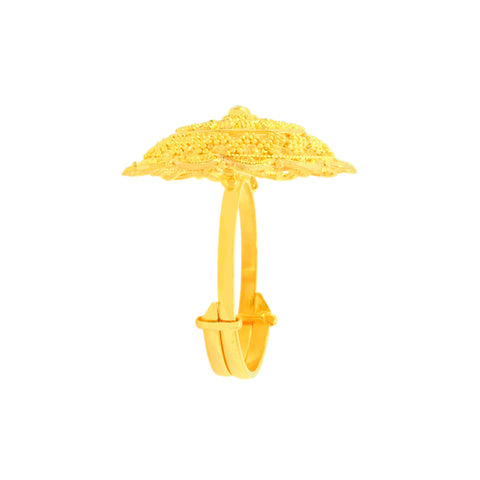 22k Yellow Gold Filigree Adjustable Ring in size 6.5 and total gold weight of 6.13g