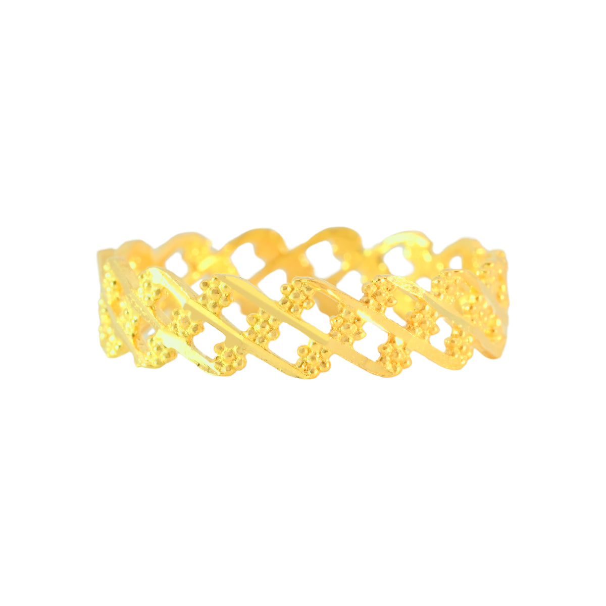 22k Yellow Gold Stylish Ring Band in size 7.5 and total gold weight of 2.07g